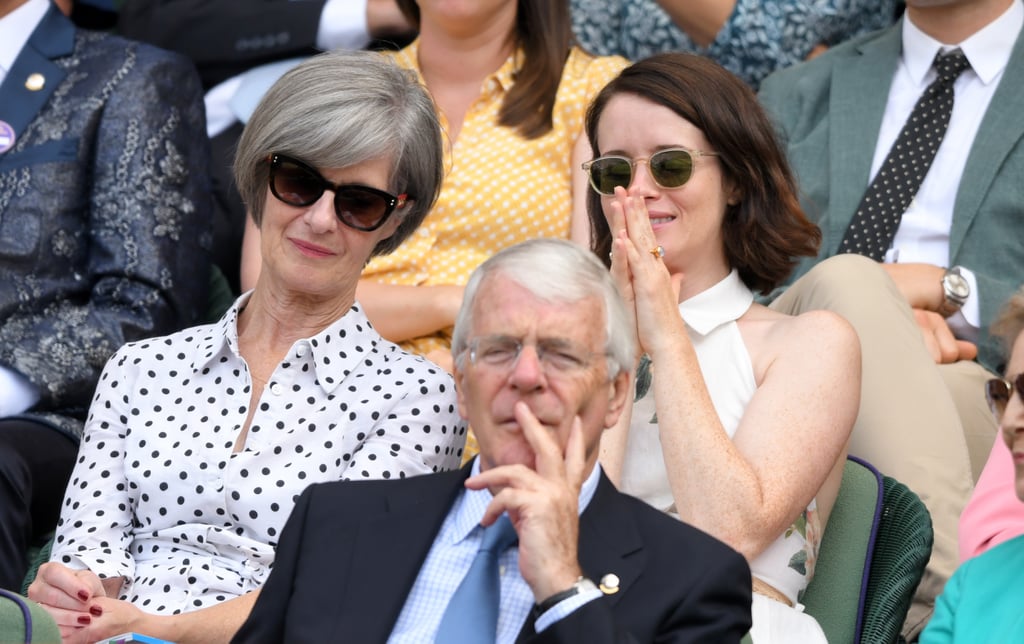 David Beckham and Claire Foy With Their Moms at Wimbledon