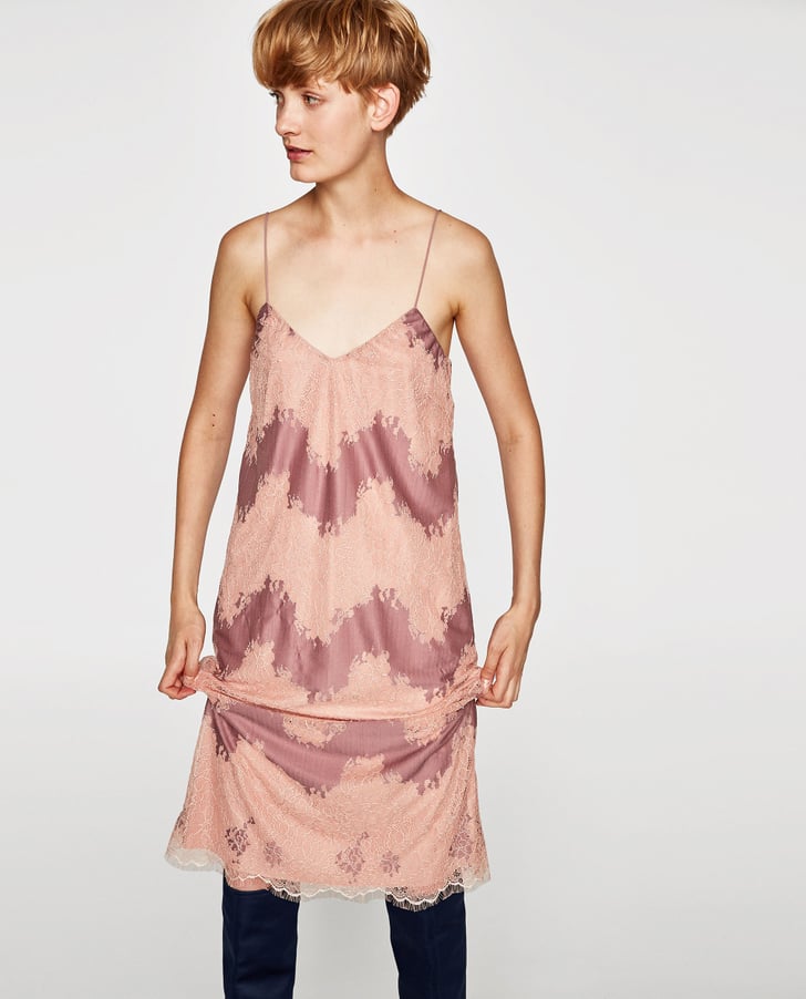 Zara Lace Dress How to Layer a Slip Dress POPSUGAR Fashion Photo 24