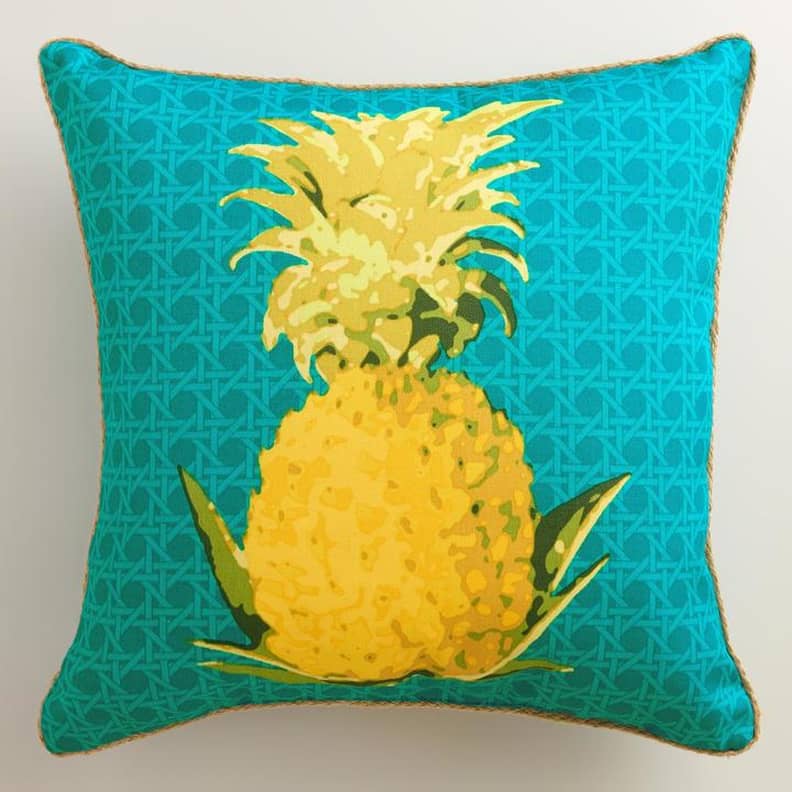 Botanical Blue Pillow – Pineapples Palms Too