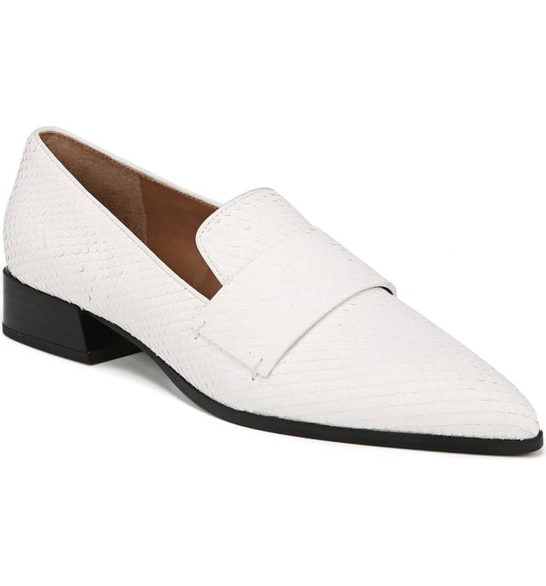 franco sarto white loafers