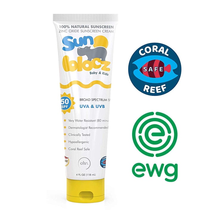 Sunblocz Baby & Kids Zinc Oxide Sunscreen Cream, SPF 50 Best Sunscreens For Kids and Babies
