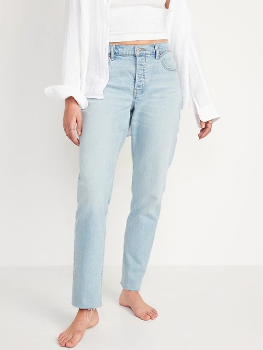 Old Navy High-Waisted Slouchy Straight Button-Fly Cut-Off Jeans