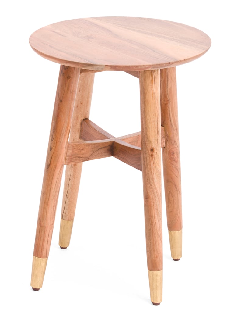 Acacia Wood Four-Leg Midcentury Table