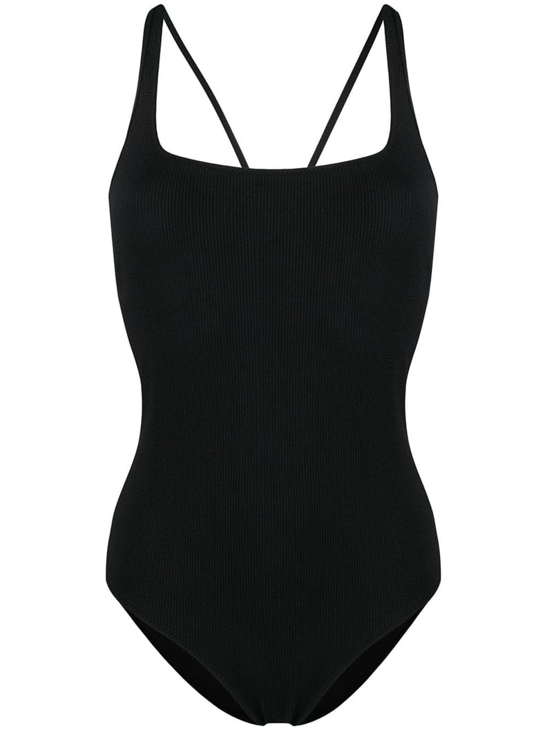 Lea Michele's Black One-Piece Swimsuit in Hawaii | POPSUGAR Fashion