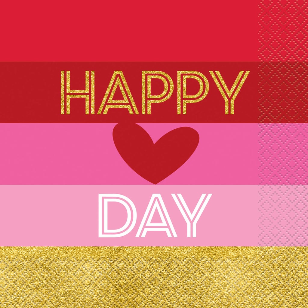 Gold Happy Valentine's Day Party Napkins ($3 for 16)