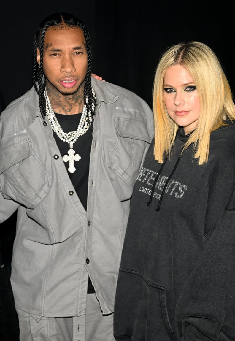 PARIS, FRANCE - MARCH 06:  Tyga and Avril Lavigne attend the Mugler x Hunter Schafer party as part of Paris Fashion Week at Pavillon des Invalides on March 06, 2023 in Paris, France. (Photo by Stephane Cardinale - Corbis/Corbis via Getty Images)