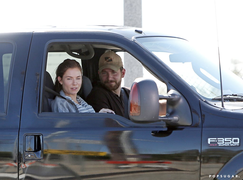 Sienna Miller and Bradley Cooper filmed American Sniper together on Wednesday in LA.