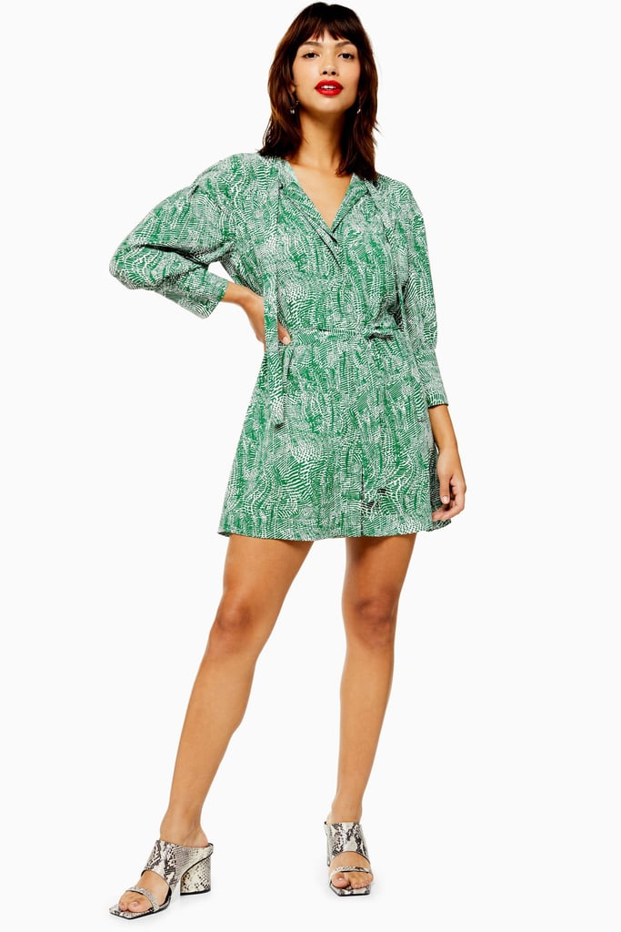 Topshop Animal Pintuck Shirt Dress