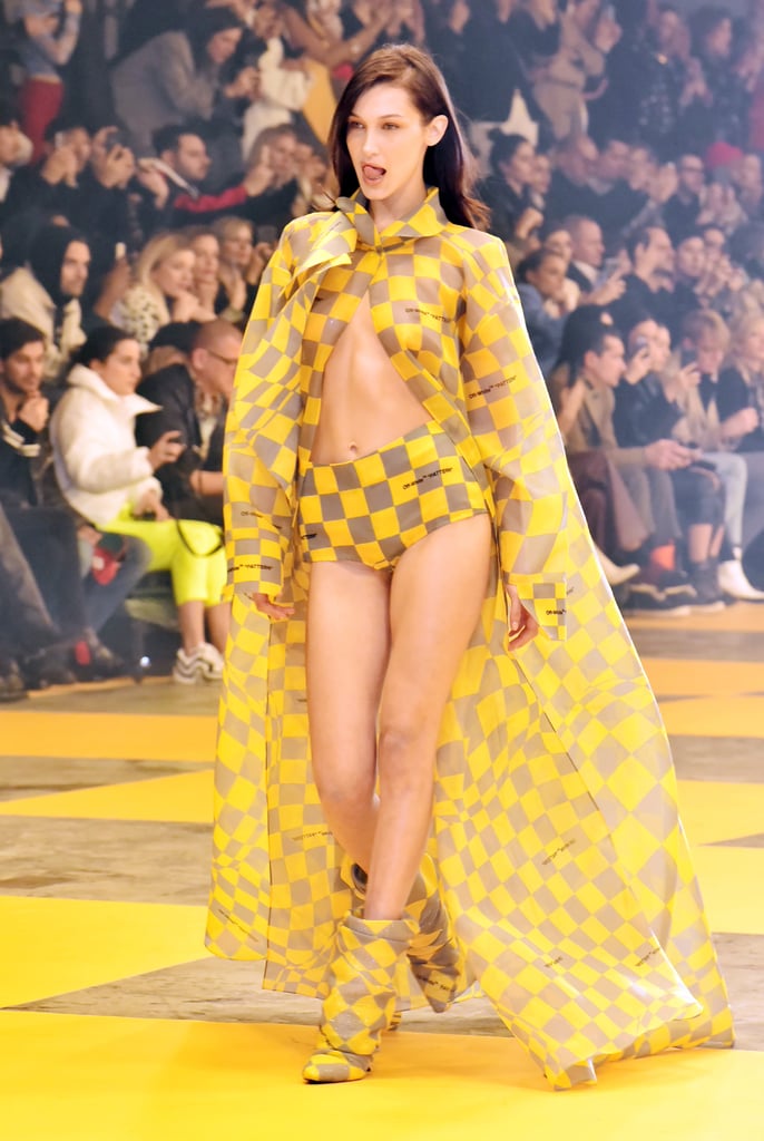 Rihanna's Off-White Yellow Checkered Cape Set April 2019