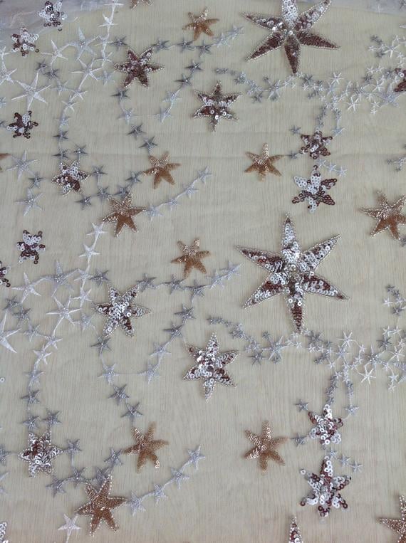 Star Beaded Sequin Fabric