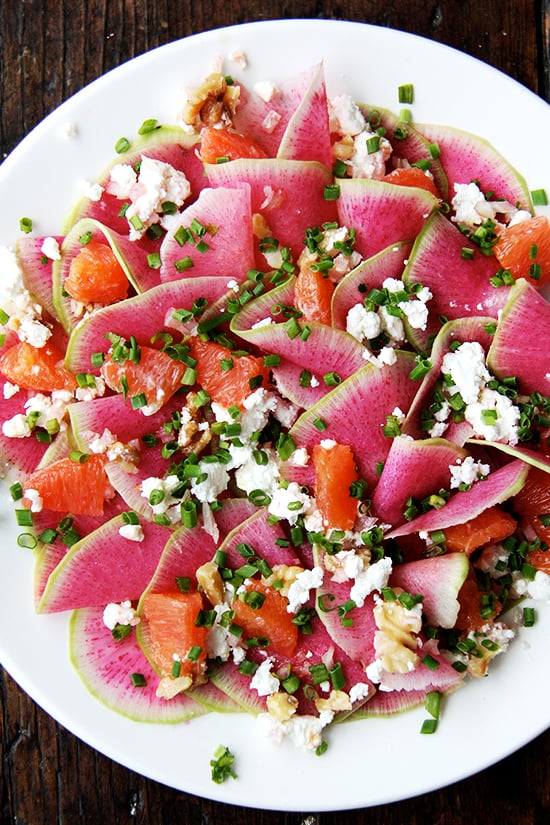 Watermelon Radish, Orange, and Goat Cheese Salad Watermelon Radish, Orange, and Goat Cheese Salad