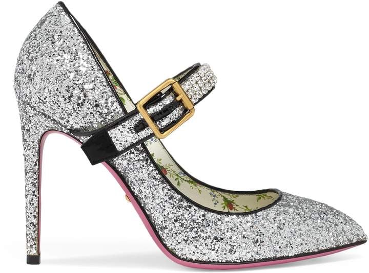 Gucci Glitter Pump With Crystals