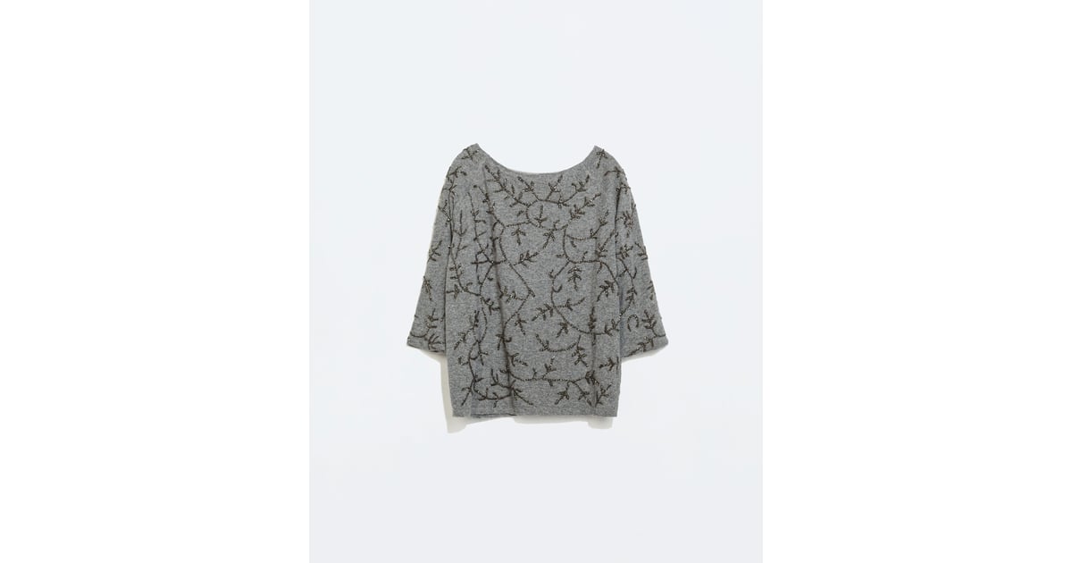 Zara Embroidered Sweater | Holiday Sweaters | POPSUGAR Fashion Photo 17