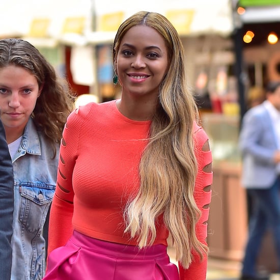 Beyonce Wearing a Neon Outfit in NYC