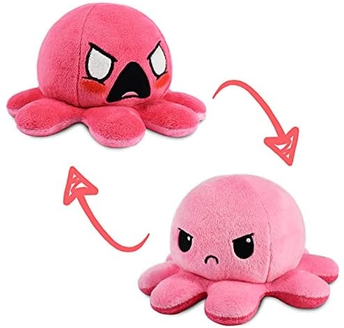 TeeTurtle Reversible Octopus Plushie in Angry and Furious