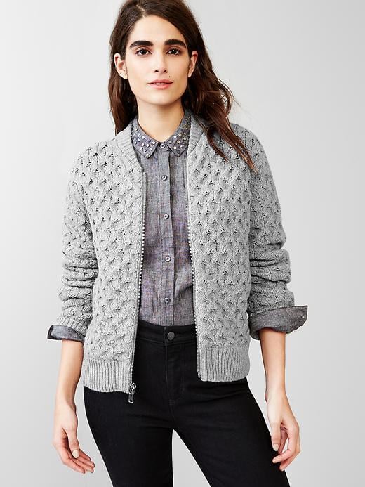 Gap Cable Knit Bomber Jacket