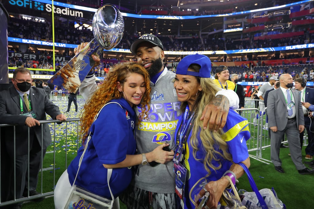 Lauren Wood Kisses Odell Beckham Jr. Before Super Bowl