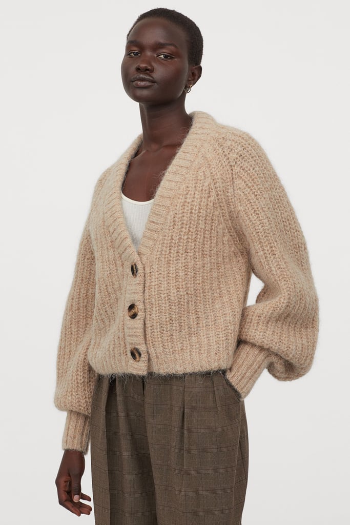 Knit Wool Cardigan | Best Puff-Sleeve Sweaters | POPSUGAR Fashion Photo 13