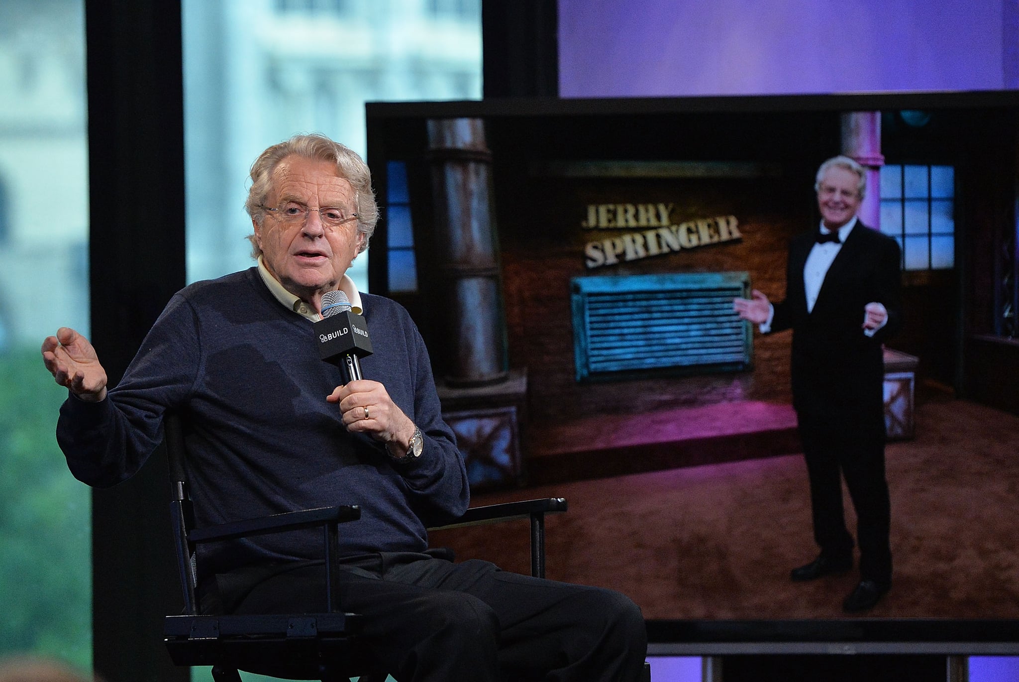 NEW YORK, NY - MAY 19:  Iconic television host Jerry Springer discusses 25 years of his TV show at AOL Build at AOL Studios In New York on May 19, 2016 in New York City.  (Photo by Slaven Vlasic/Getty Images)