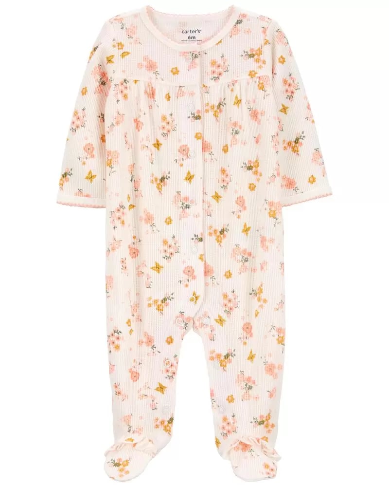 Floral Snap-Up Cotton Sleep & Play