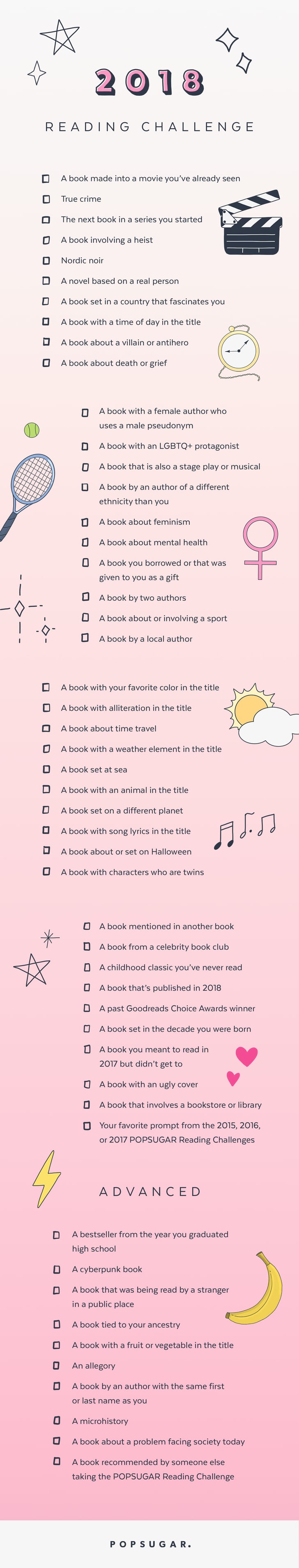 Afbeeldingsresultaat voor popsugar reading challenge 2018