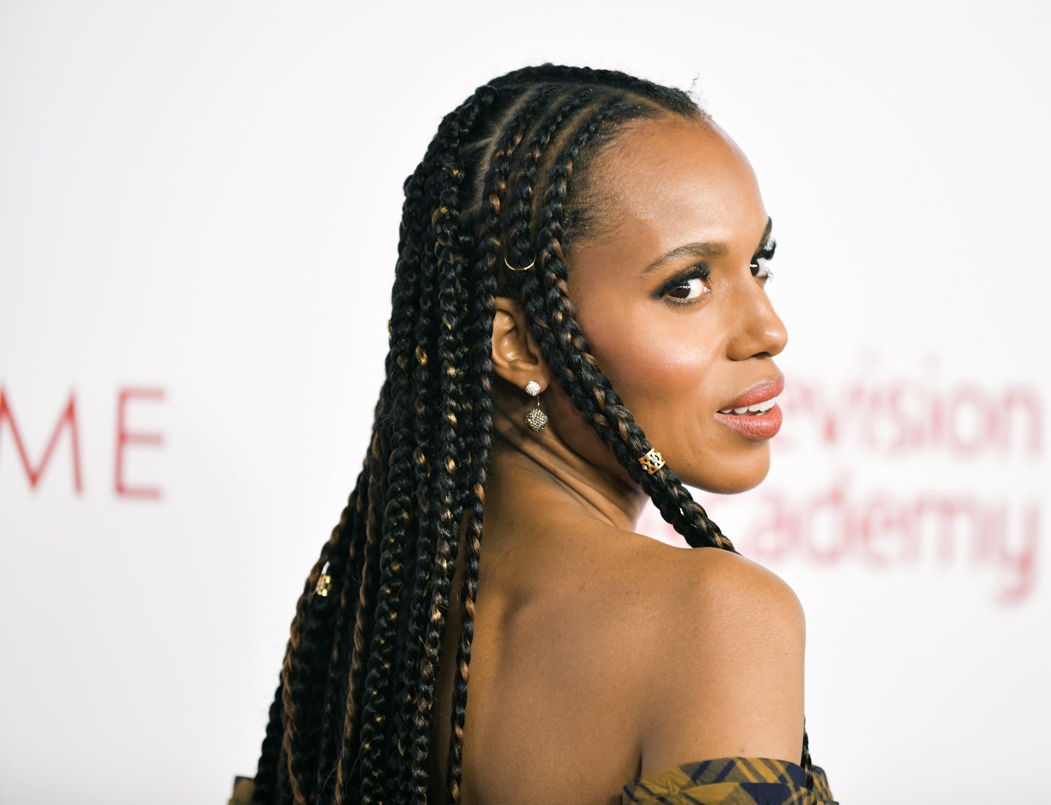 NORTH HOLLYWOOD, CALIFORNIA - JANUARY 28: Kerry Washington, hair detail, attends the Television Academy's 25th Hall Of Fame Induction Ceremony at Saban Media Center on January 28, 2020 in North Hollywood, California. (Photo by Rodin Eckenroth/FilmMagic)