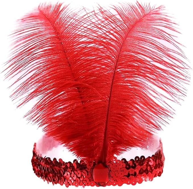 Mrotrida Sequins Feather Headpiece