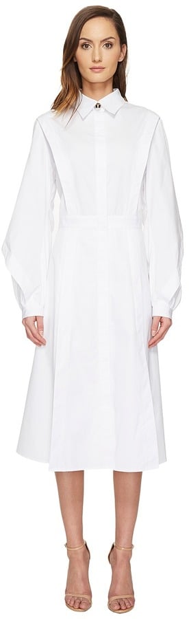 Prabal Gurung Cotton Poplin Long Sleeve Collared Shirtdress