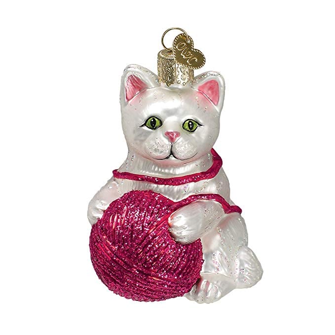 Playful Kitten Glass Blown Ornaments