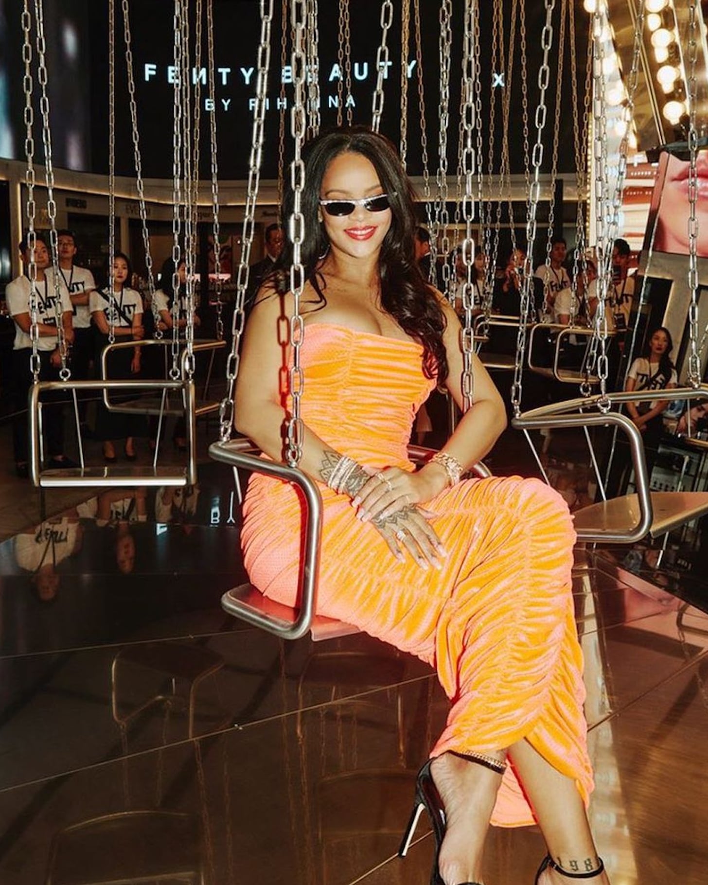 fenty orange dress Hurry, Rihanna's FENTY x Farfetch Collection Is Selling Out Quick