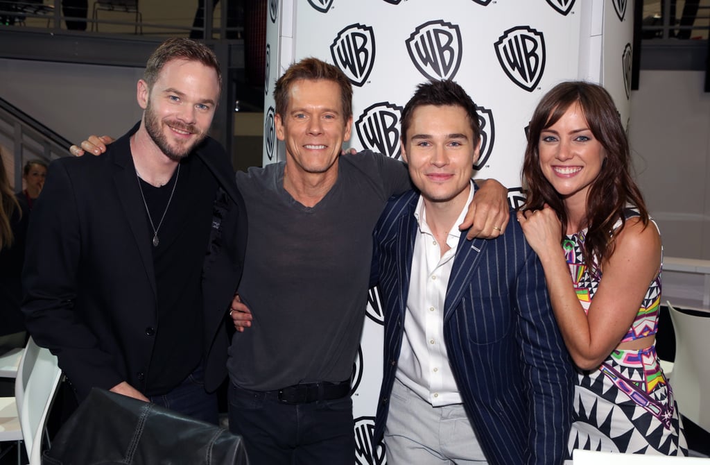 Shawn Ashmore, Kevin Bacon, Sam Underwood and Jessica Stroup of The Following buddied up at a fan event in 2014.