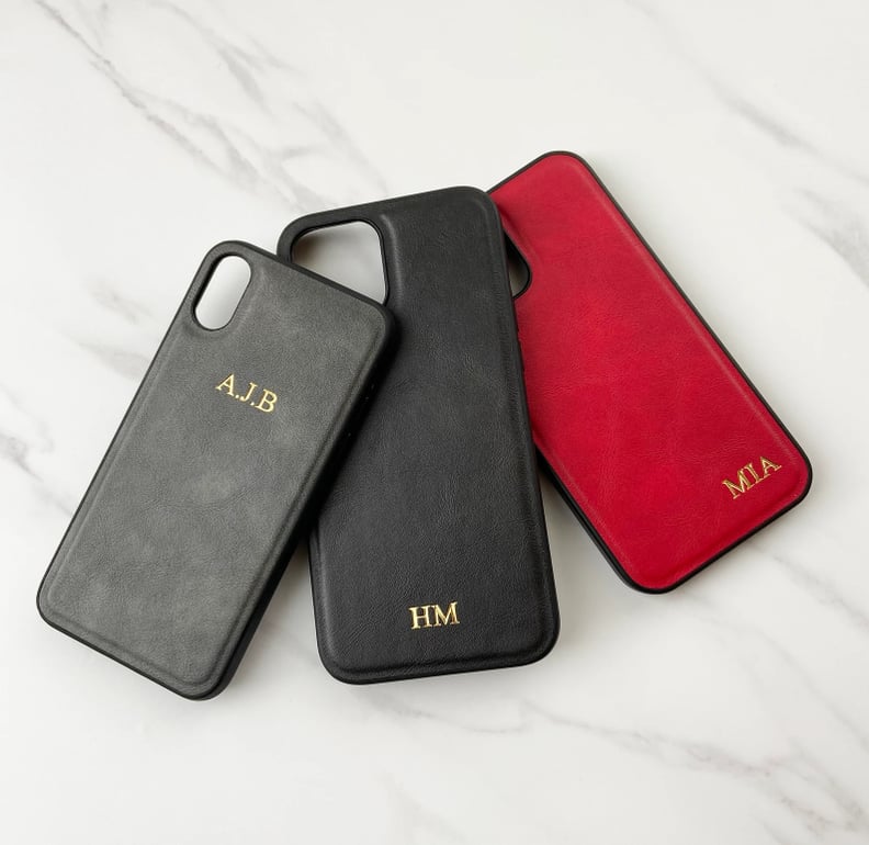 A Personalized iPhone Case: PU Leather Initials iPhone Case