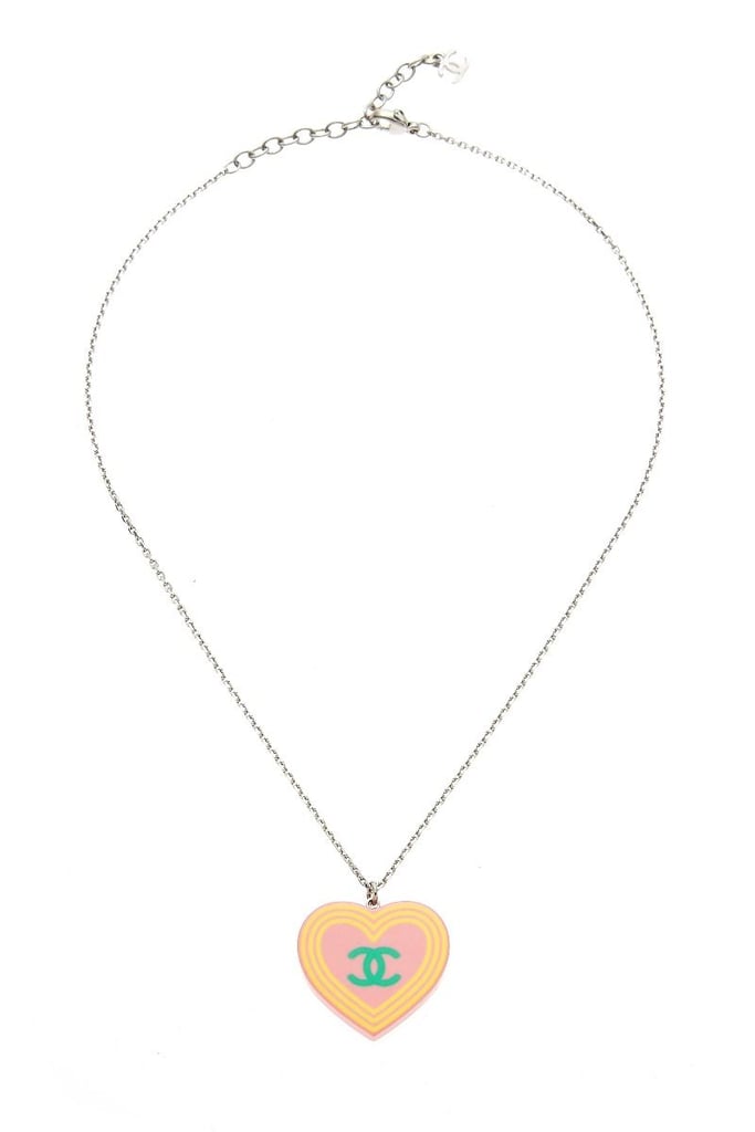Chanel pink heart clearance necklace