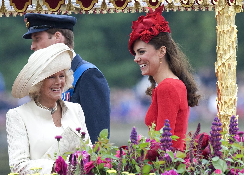 Camilla: "If we stay behind these flowers, no one will ever know about our matching hotpants."