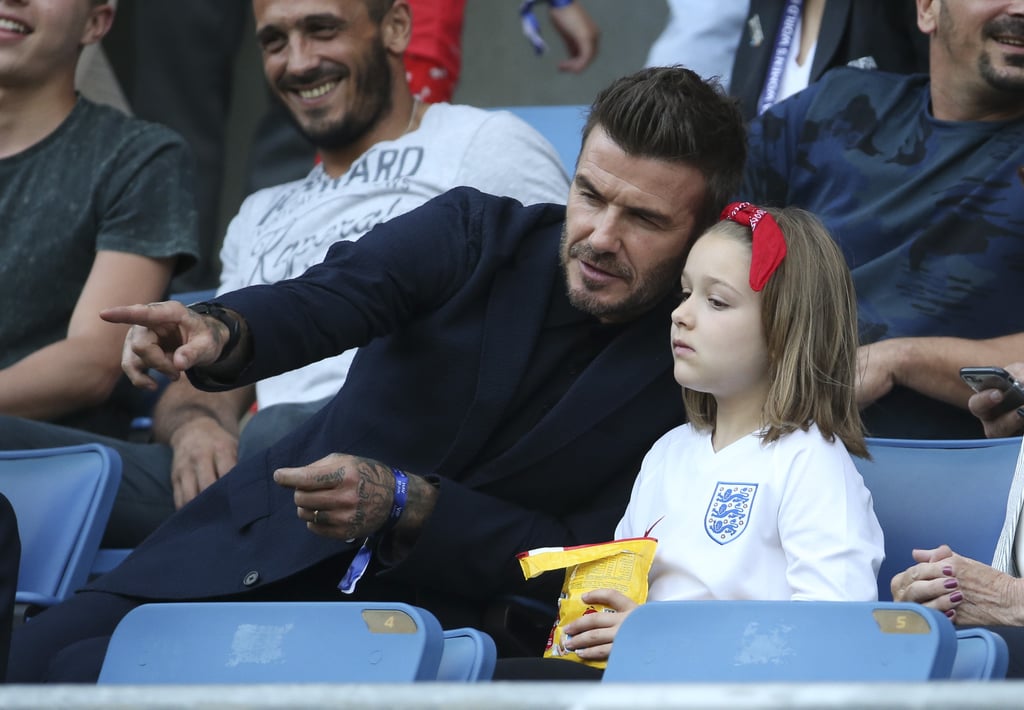 David Beckham and Harper at World Cup Pictures June 2019