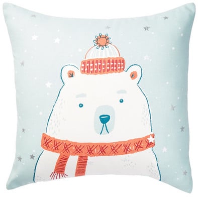 crate and barrel polar bear pillow
