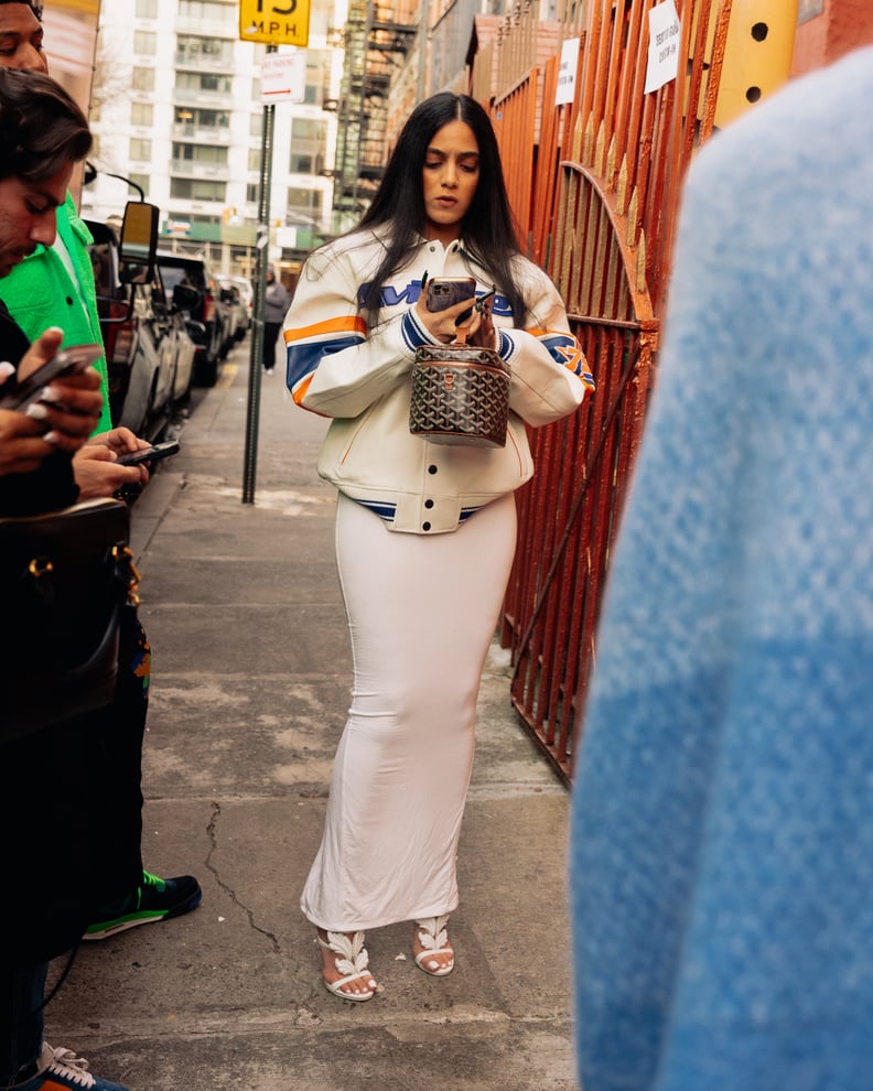 Winter-White Outfits With a Varsity Jacket