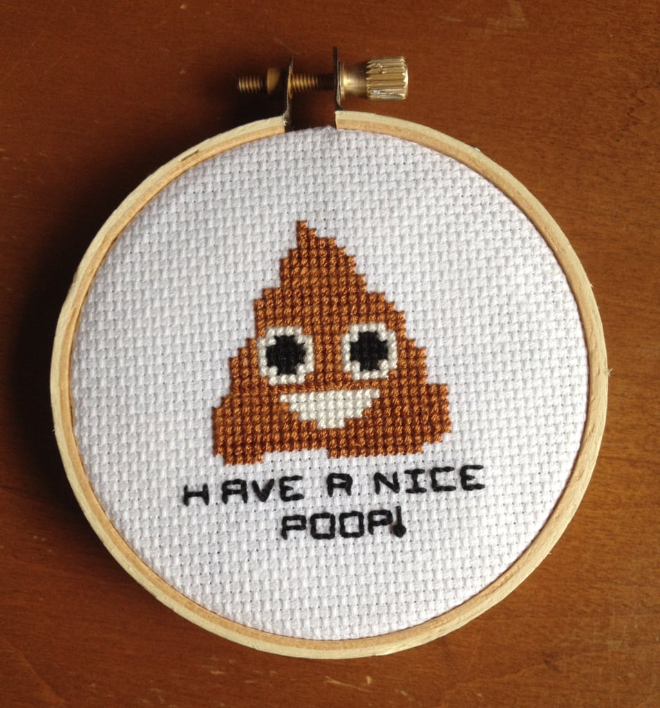 Poop emoji cross stitch kit ($15)