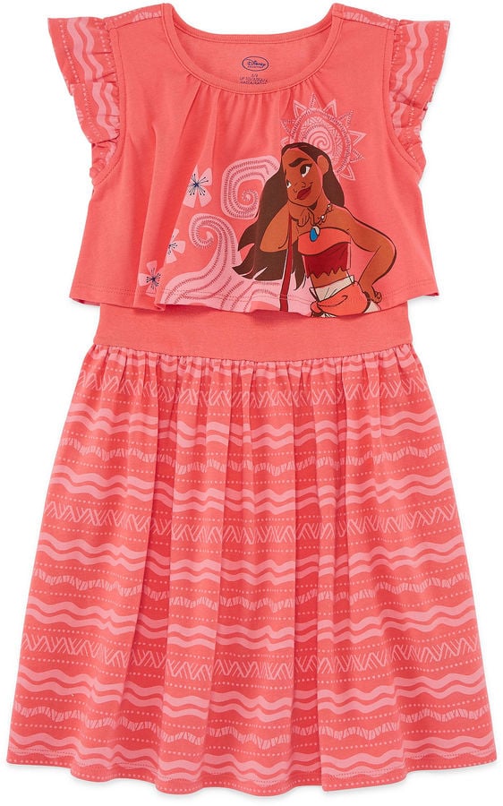 Disney Short Sleeve Moana A-Line Dress