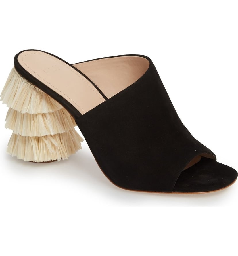 Pour la victoire hettie tiered fringe tassel sales heel mule
