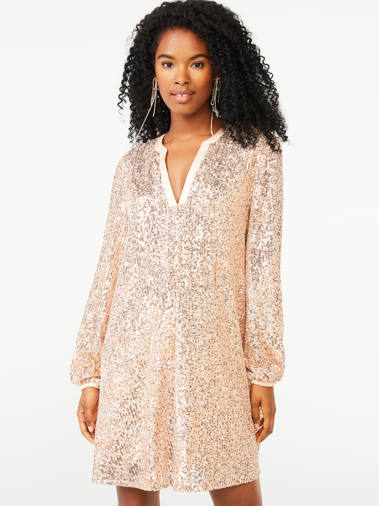 Scoop Women's Stretch Sequin Mini Tunic Dress