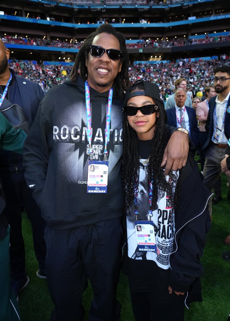 Jay-Z and Blue Ivy Carter at the Super Bowl LVII