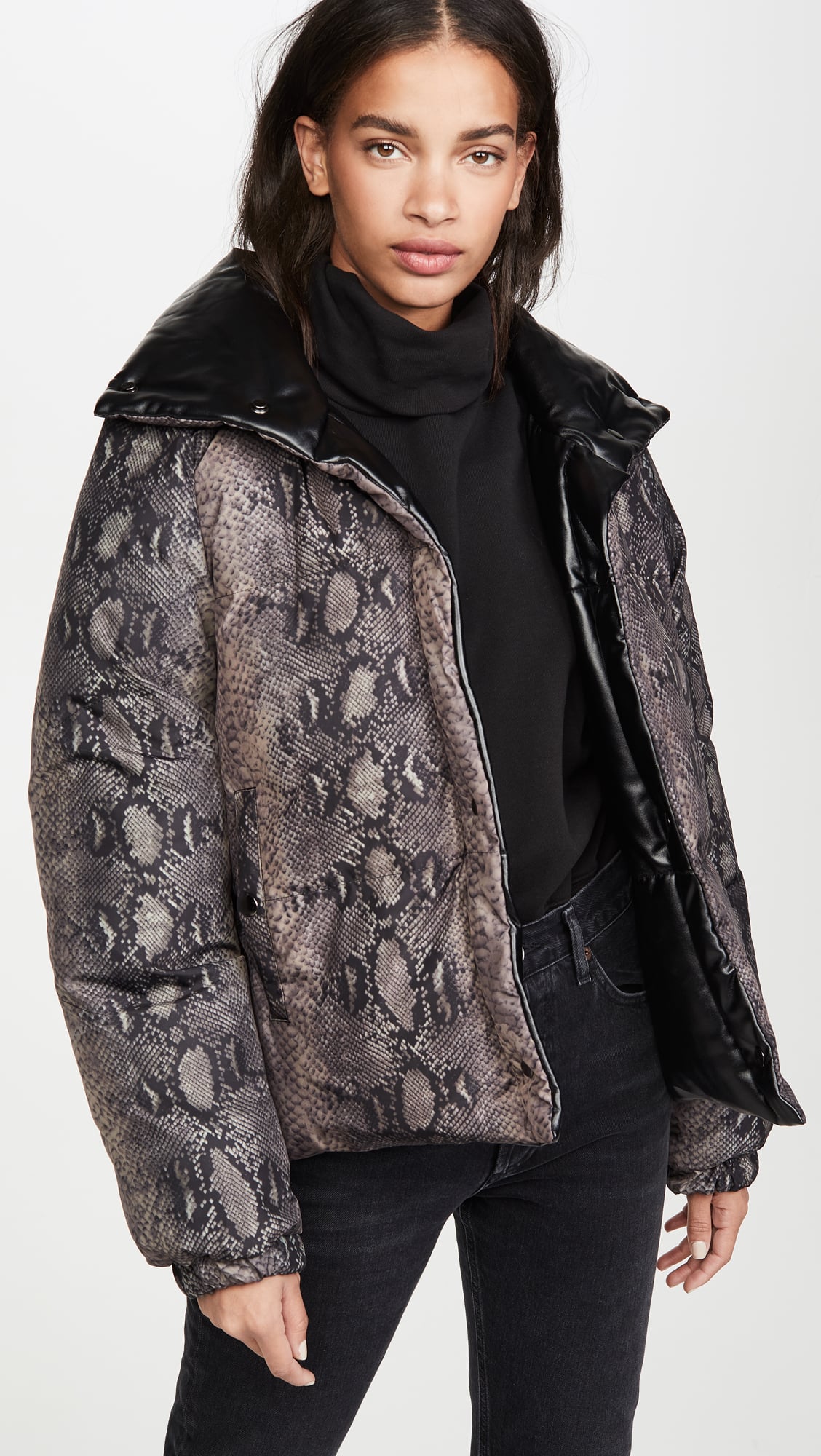 Blanknyc top snakeskin jacket