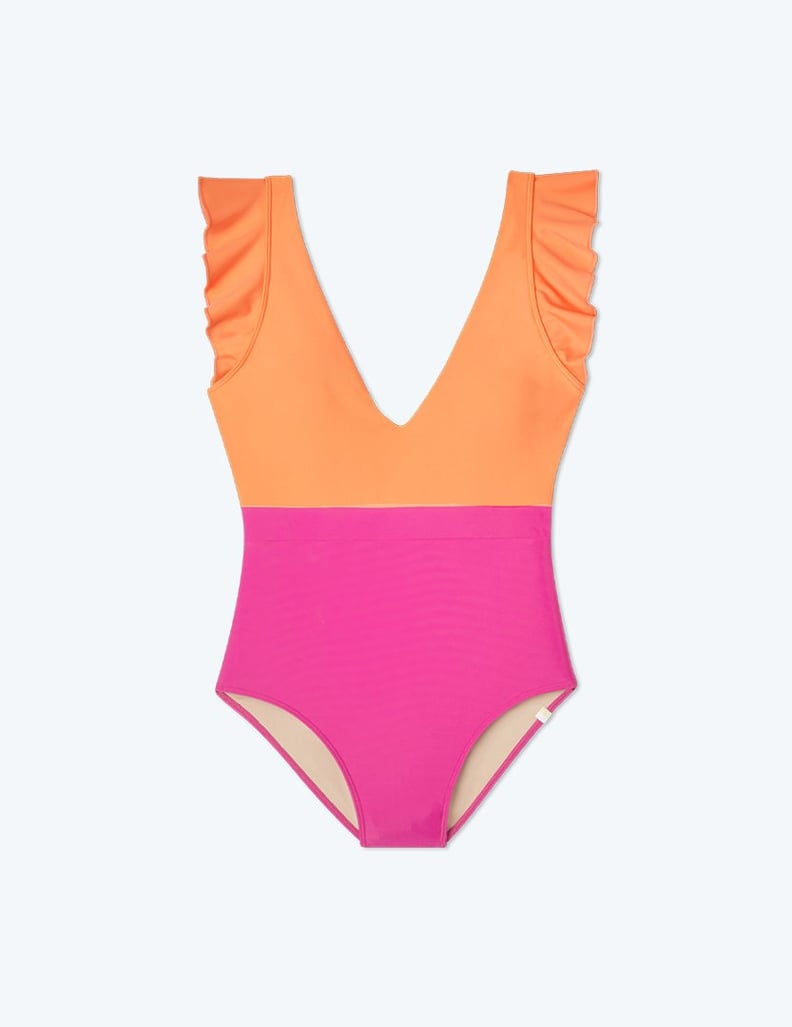 The Ruffle Backflip in Hibiscus & Tangerine