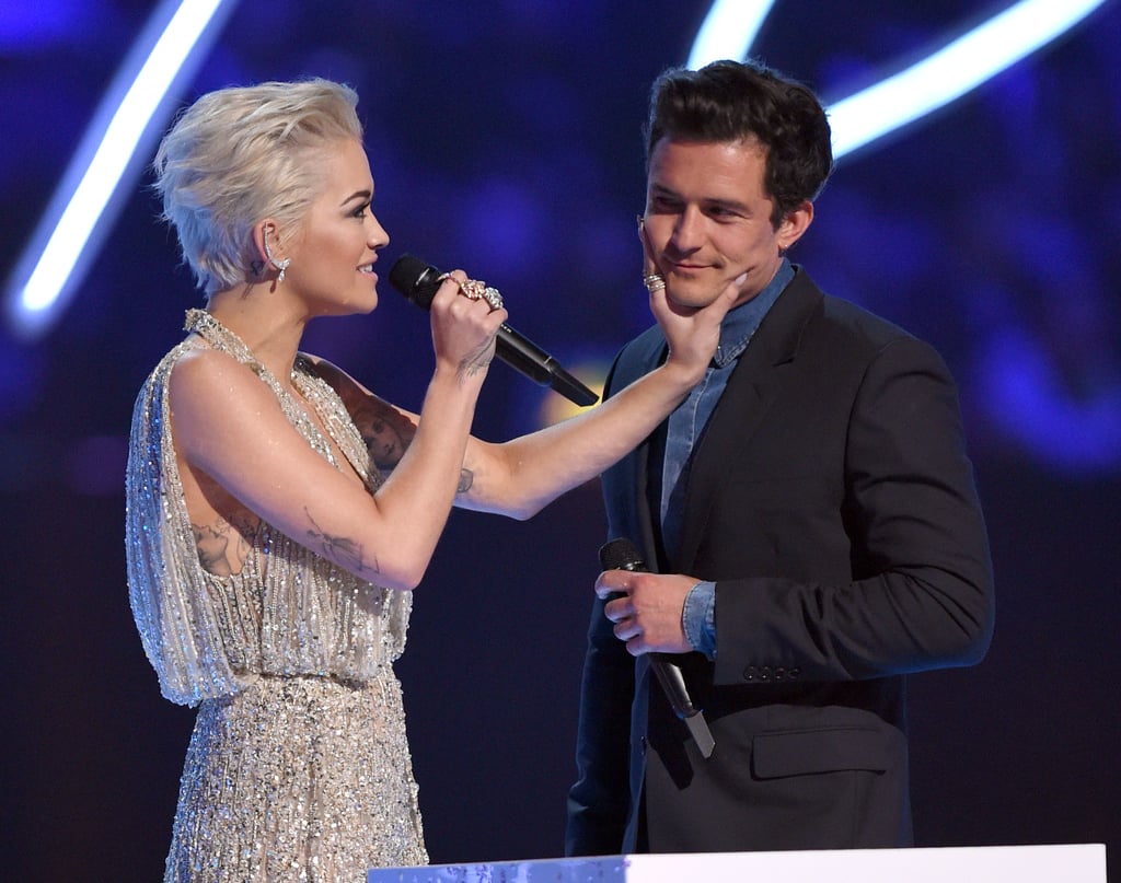 Rita Ora totally pulled one of John Travolta's moves when she hit the Brit Awards stage with Orlando Bloom in London on Wednesday.