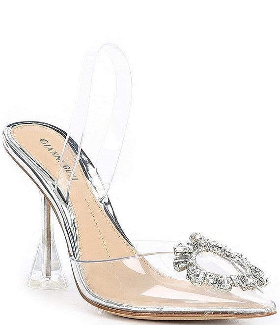 Gianni Bini Vivyee Clear Rhinestone Pointed Toe Pumps