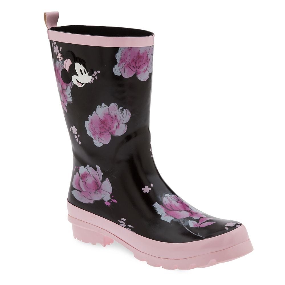 Minnie Mouse Floral Rain Boots For Women