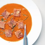 Spicy Tomato Soup With Grilled Cheese Croutons