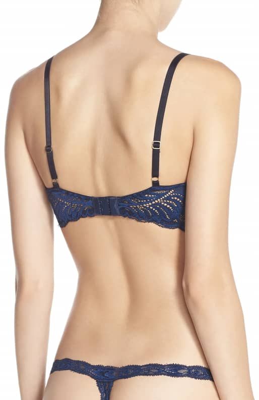 Lace Bra Ladies Lingerie Bra Set,Navy Blue,70A