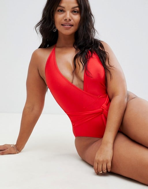 Unique21 Hero Deep Plunge Halterneck Swimsuit